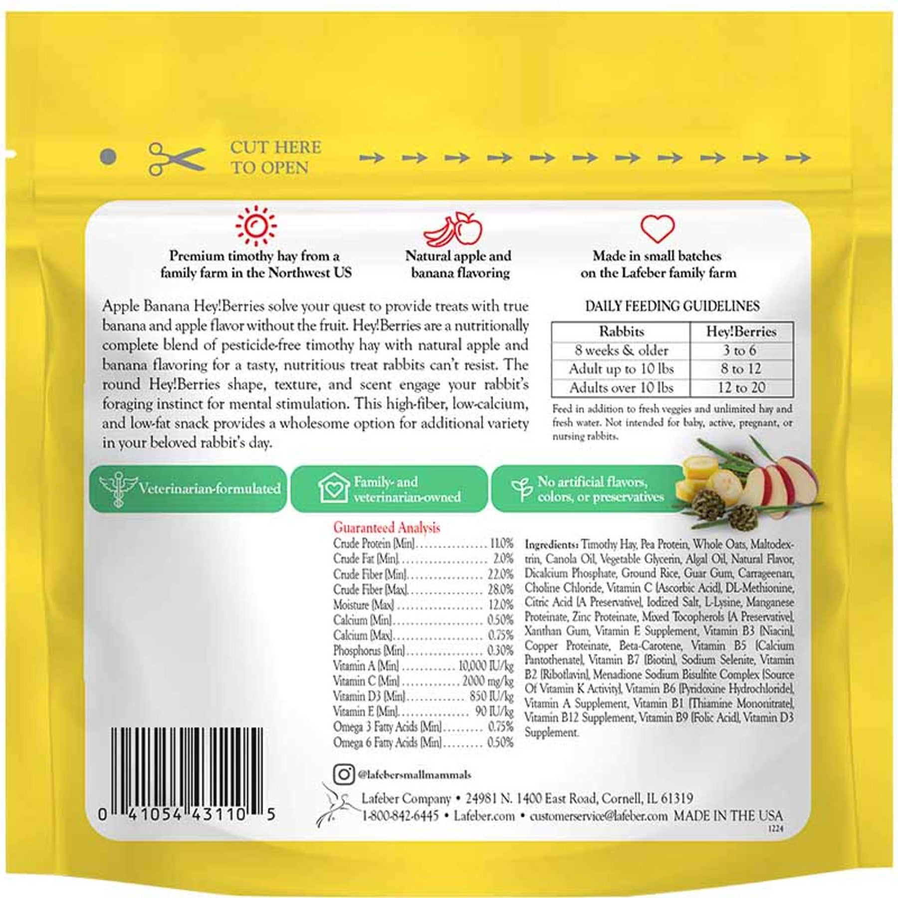 Lafeber Hey!Berries Apple and Banana for Rabbits, 5 oz – BirdieBoutique.com