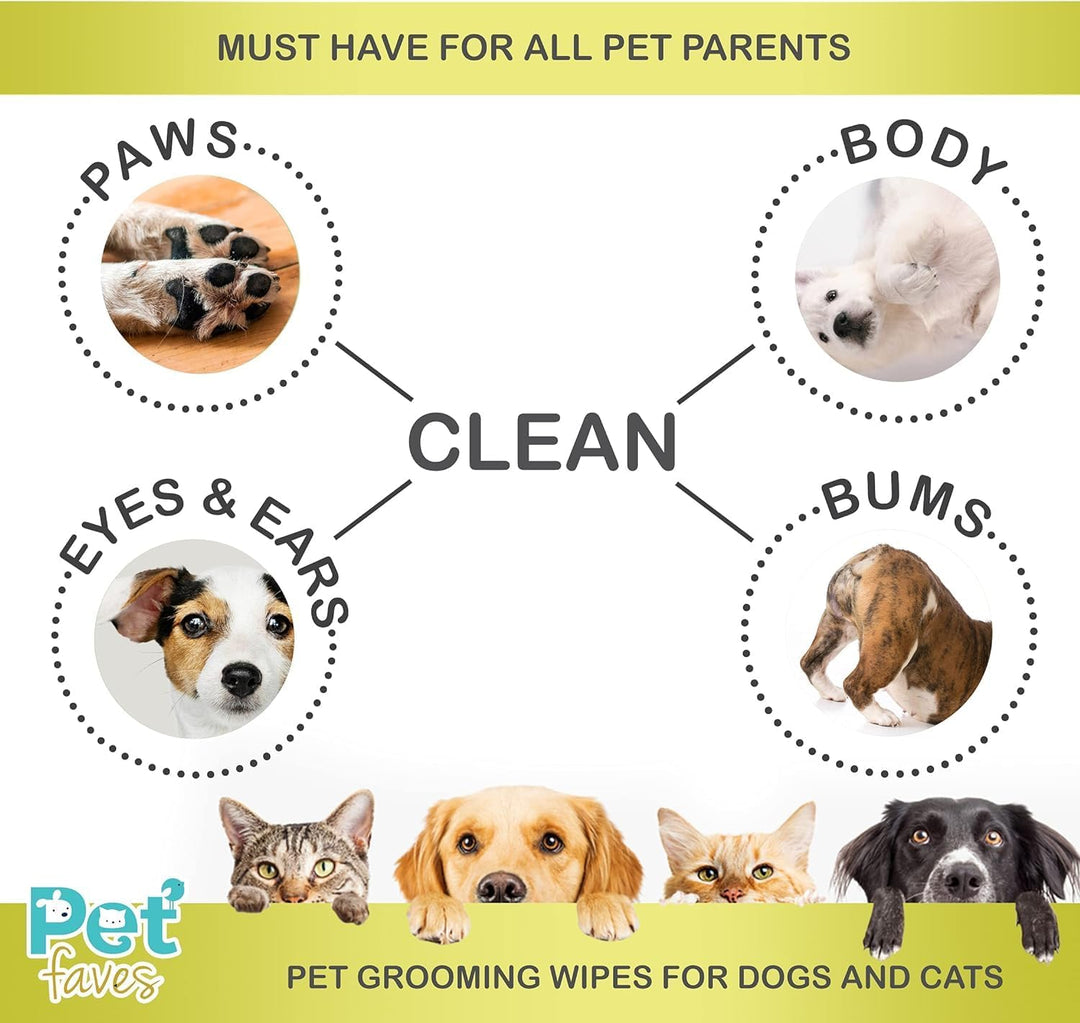 Biodegradable & Hypoallergenic Grooming Wipes for Dogs and Cats