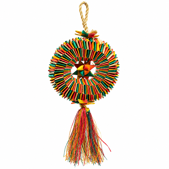 Planet Pleasures Bird Tire with Star Bird Toy – Medium