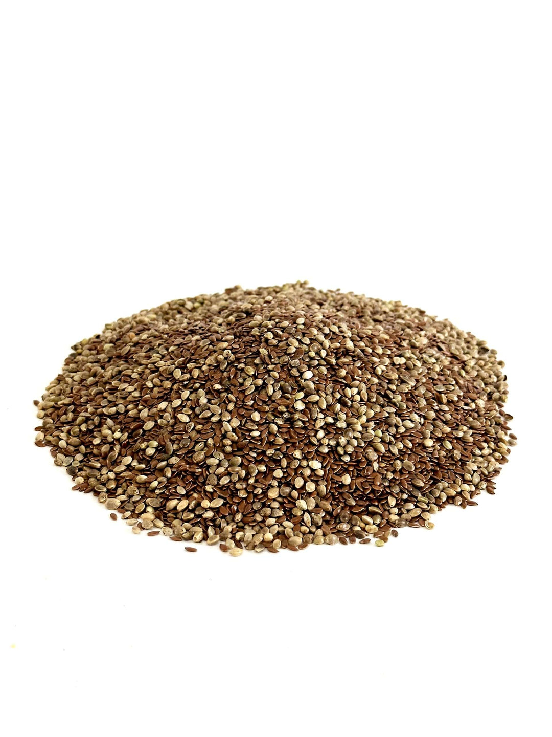 Heap of Harrison's Jumpstart Omega seeds on a white background