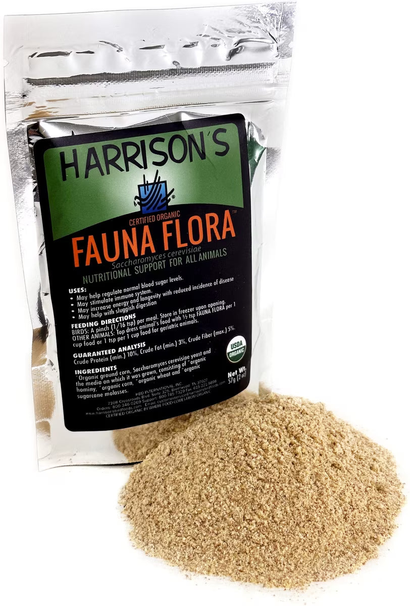 Harrison's Fauna Flora product with a clear packaging showing the powder inside.