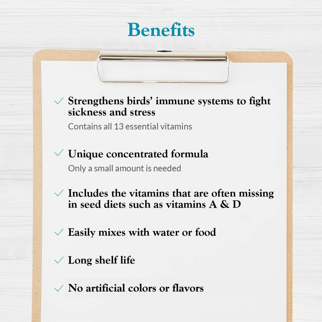 List of benefits on a clipboard with a light gray background