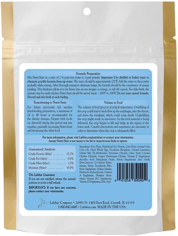 Lafeber Instant Nutri-Start Baby Bird Food 1 lb packaging-back
