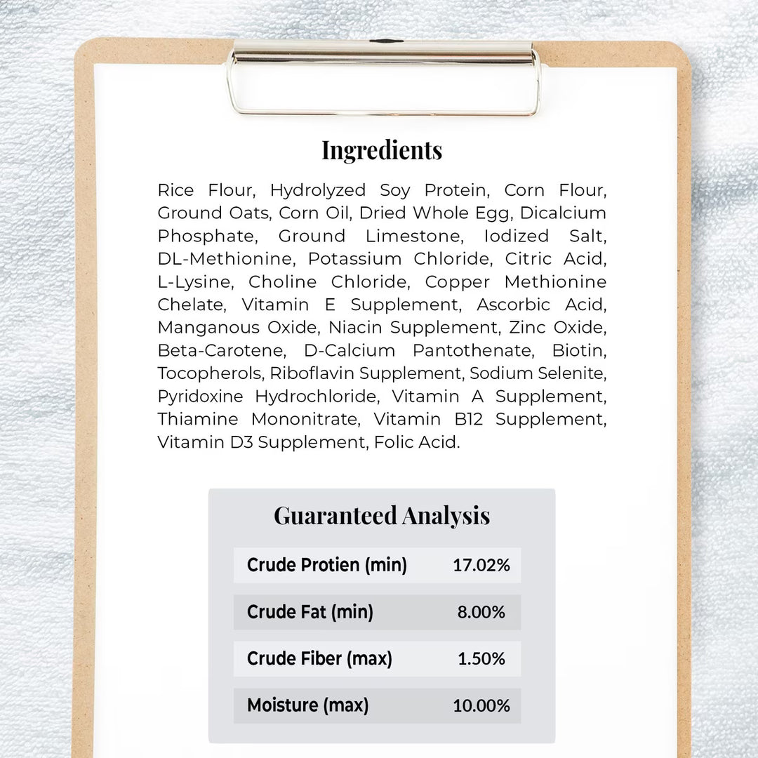 Lafeber Instant Nutri-Start Baby Bird Food 1 lb ingredients list and 
Guaranteed Analysis