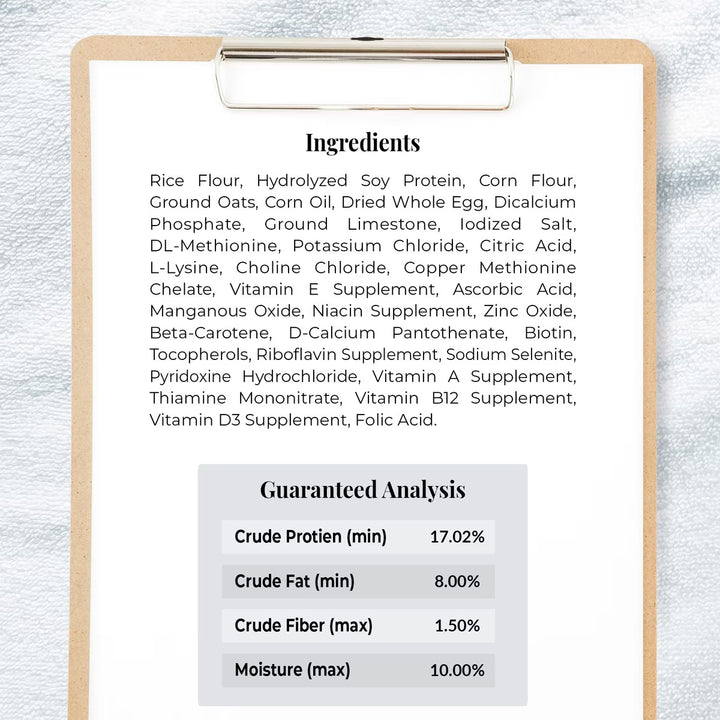 Lafeber Instant Nutri-Start Baby Bird Food 1 lb ingredients list and 
Guaranteed Analysis