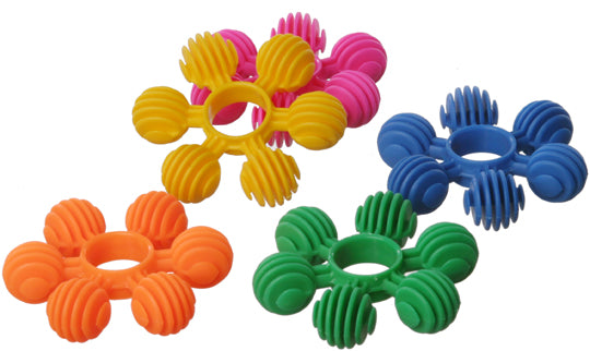 Set of colorful 2.5" Mini Star Rings on a white background