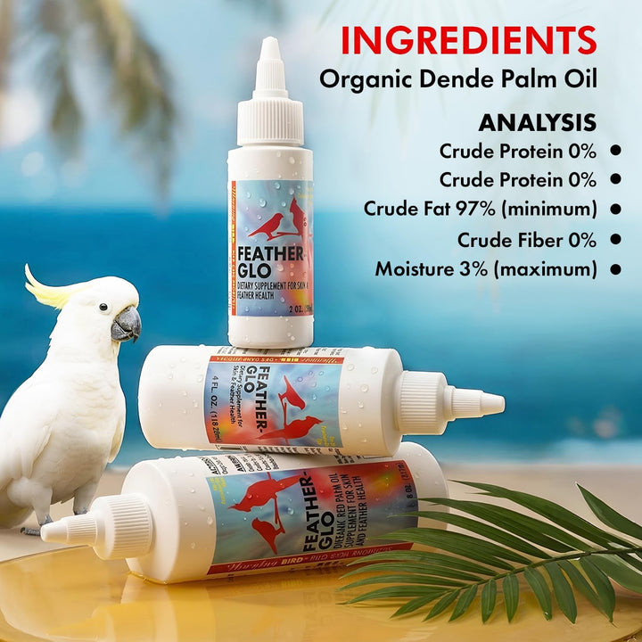 Ingredients & Nutrition Profile of Morning Bird Feather-Glo Supplement, 4 oz.