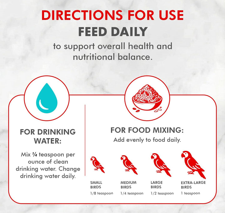 Morning Bird Hearty Bird Supplement, 2 oz.: Direction for use