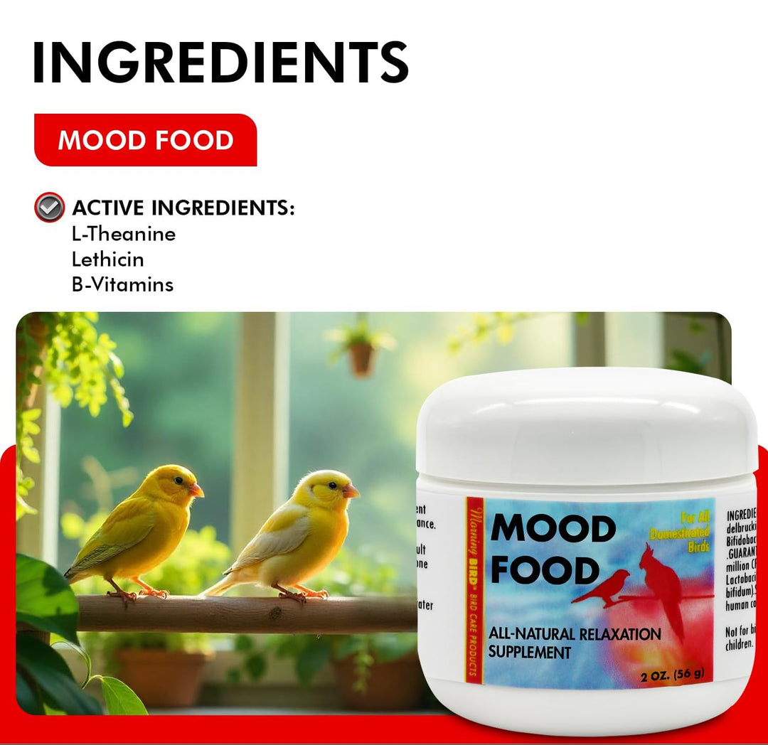 ingredient list for Morning Bird Mood Food Calming Supplement, 2 oz.