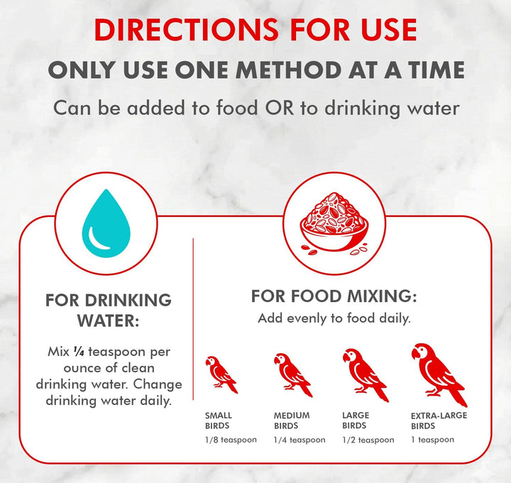 Directions for use for Morning Bird Probiotics, 2 oz.