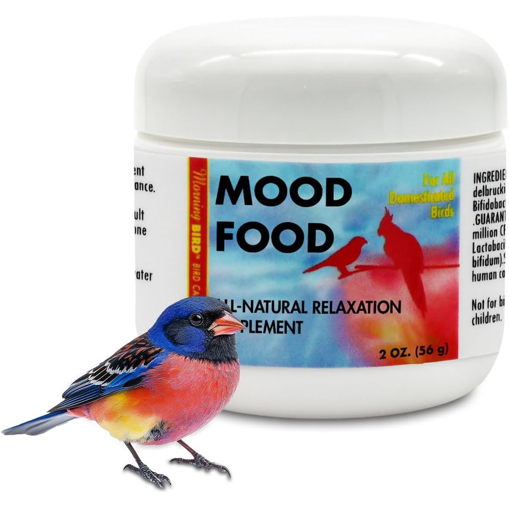 Front packaging of Morning Bird Mood Food Calming Supplement, 2 oz.