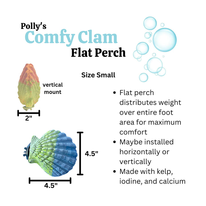 PPP510366-Pollys-Pet-Products-Comfy-Clam-Small-for-birds-perch-size