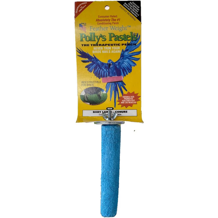 Polly's Pet Products Pastel Bird Perch - Baby Large with packaging on a white background