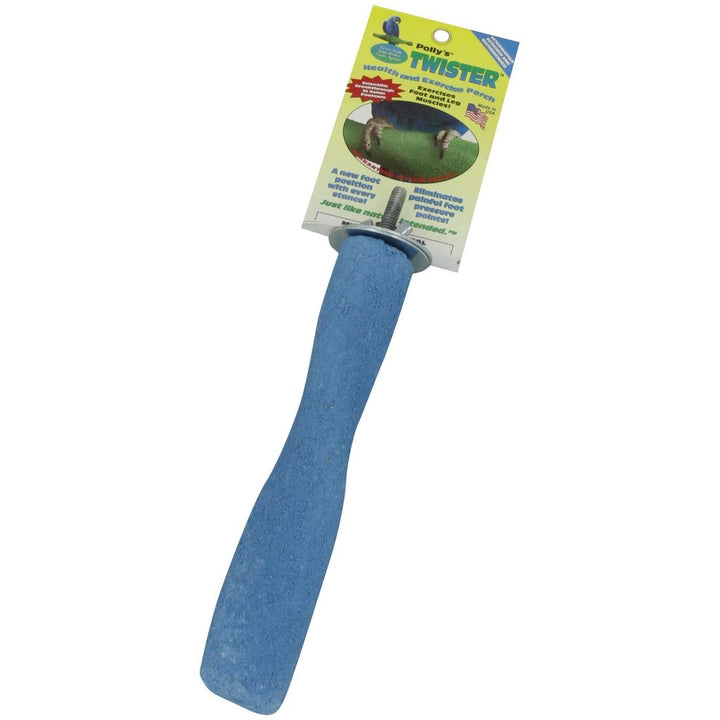 Polly's Pet Products Twister Bird Perch - Medium with front packaging on a white background