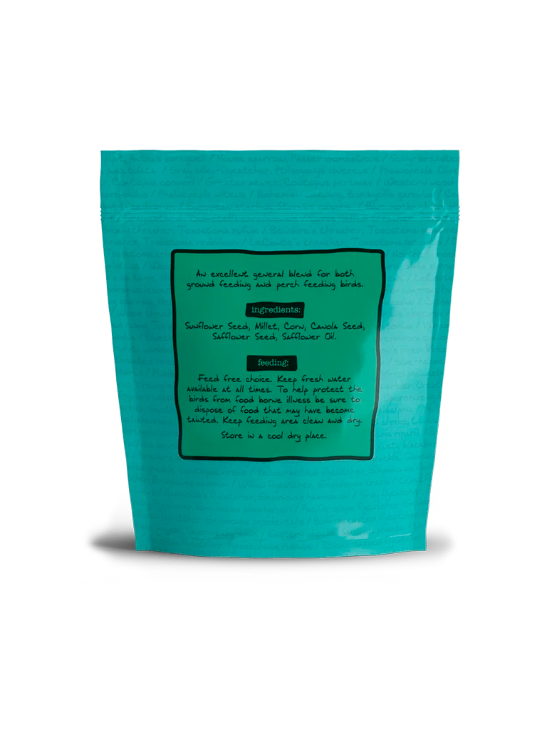 A bag of premium wild bird Superior Blend back side