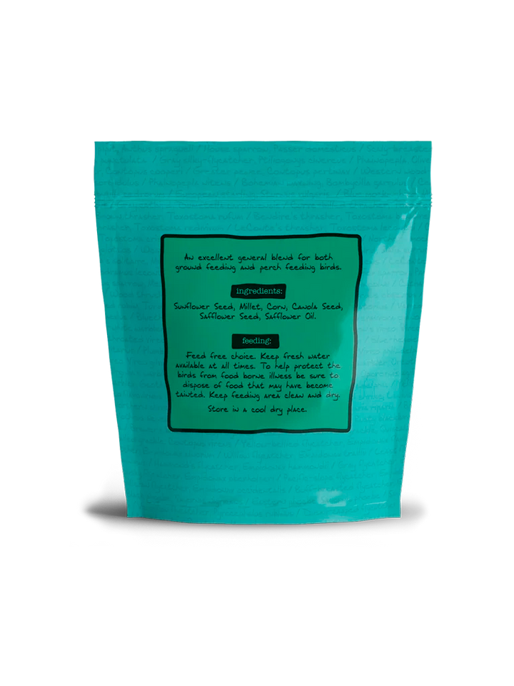 A bag of premium wild bird Superior Blend back side