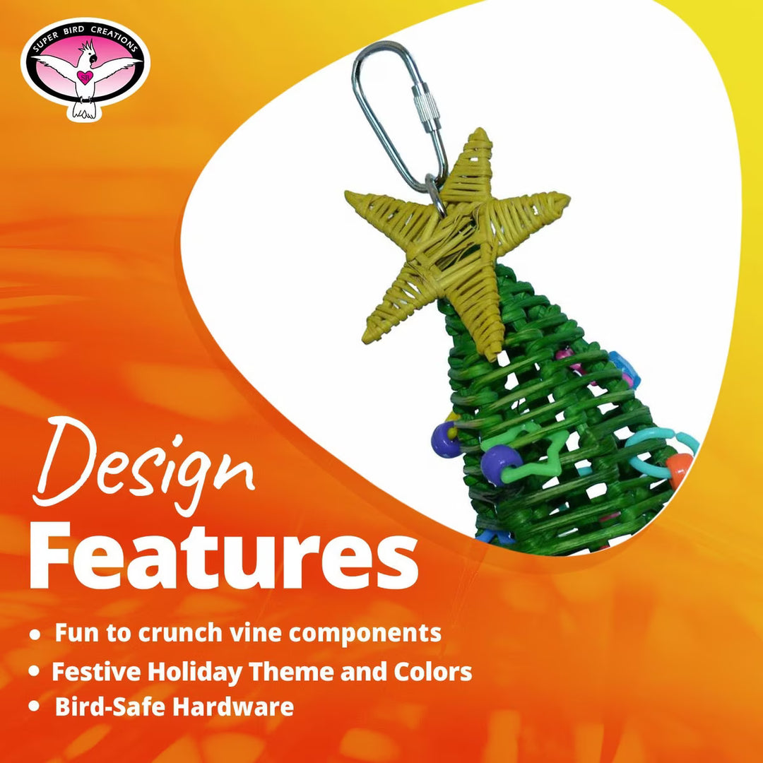 Super Bird Creations Mini Xmas Tree with festive design on an orange background