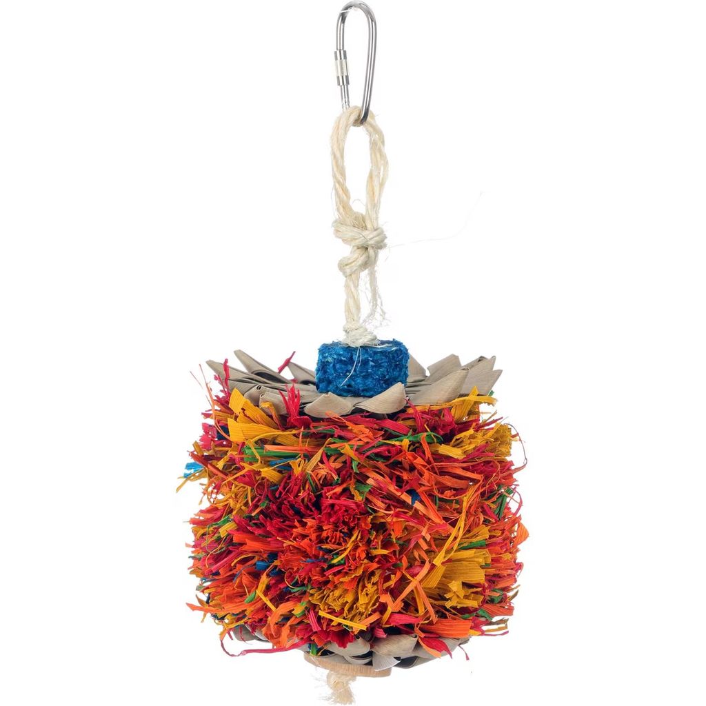 Colorful bird toy - Super Bird Creations Palm Puff on a white background