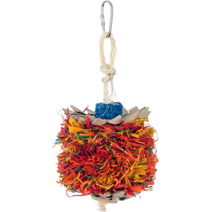 Colorful bird toy - Super Bird Creations Palm Puff on a white background