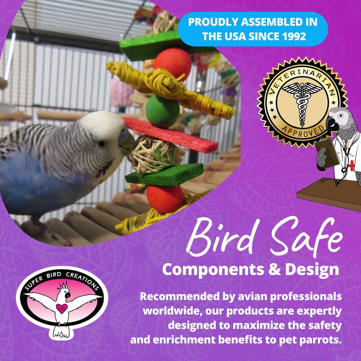 Super Bird Creations Small Xmas Garland made with Bird safe components.