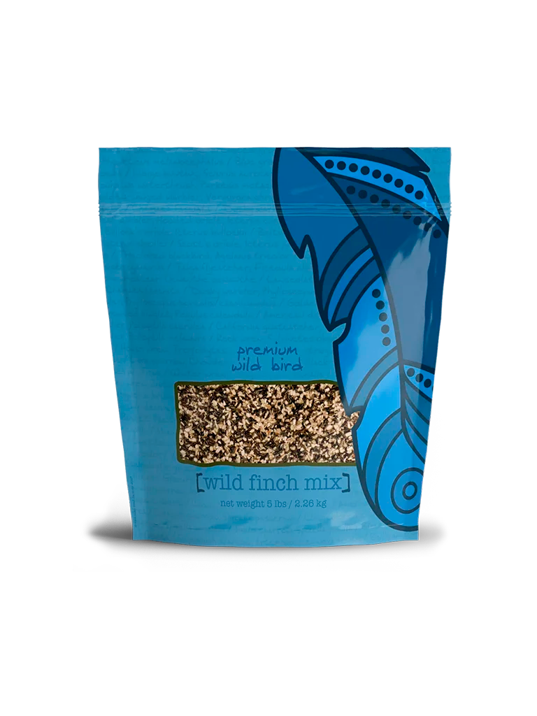 Blue package of Volkman premium wild bird finch mix front side
