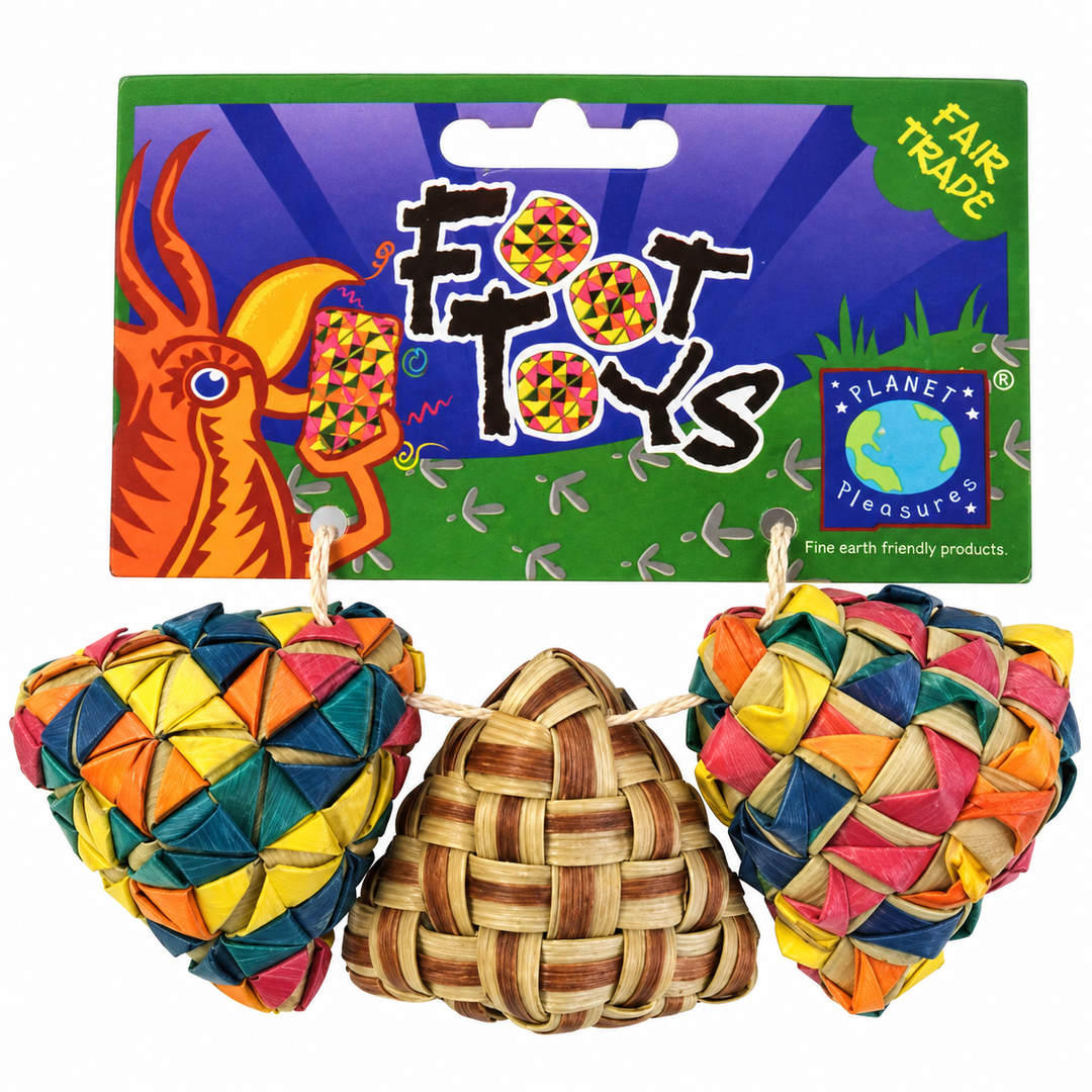 Planet Pleasures Woven Diamond Foot Toy 3 pk - Small