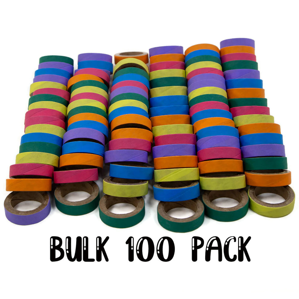 Stack of colorful Super Bird Creations Fatty Bagels labeled 'Bulk 100 Pack' on a white background