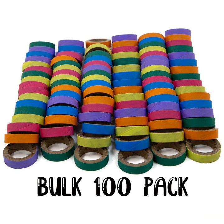 Stack of colorful Super Bird Creations Fatty Bagels labeled 'Bulk 100 Pack' on a white background