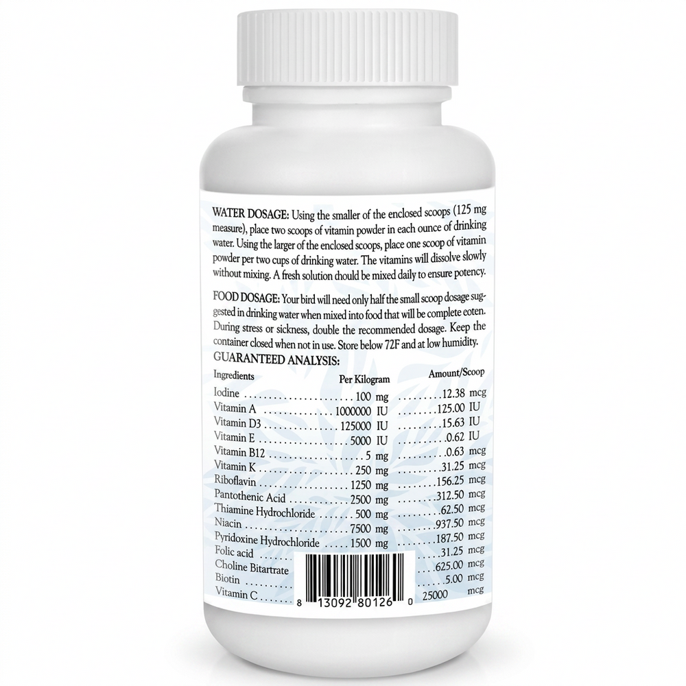 Lafeber Avi Era 12 Oz supplement bottle with label on a white background