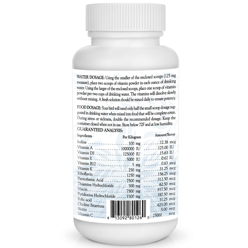 Lafeber Avi Era 12 Oz supplement bottle with label on a white background