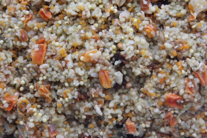 closeup of cooked food