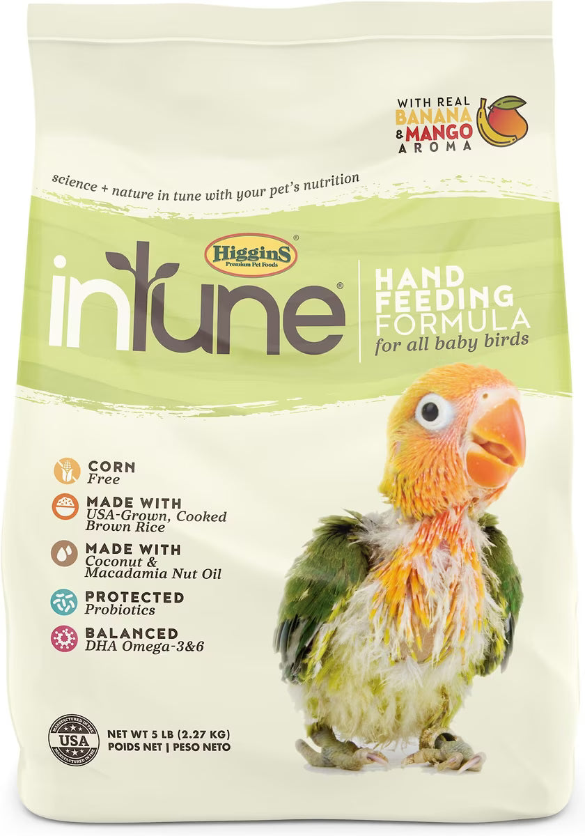 A bag of Higgin's Intune Hand Feeding 