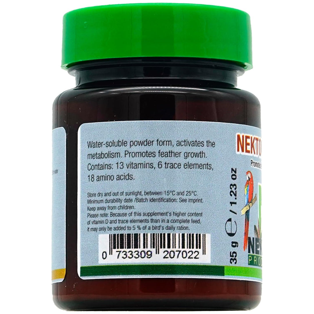 A dark amber bottle of Nektar Prompts water-soluble powder with a bright green cap and a white label, shown against a plain white background.